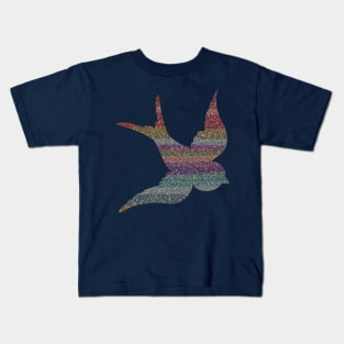 Rainbow Glitter Bird Kids T-Shirt